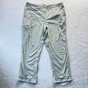 LL Bean Hiking Pants Women Sz 18 Beige Lightweight Stretch Adjustable Waist